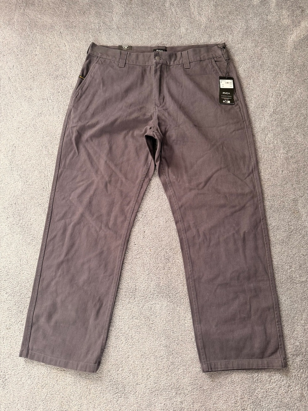 RVCA Americana Chino 2 Relaxed Fit Pants Men’s 38 NWT Charcoal
